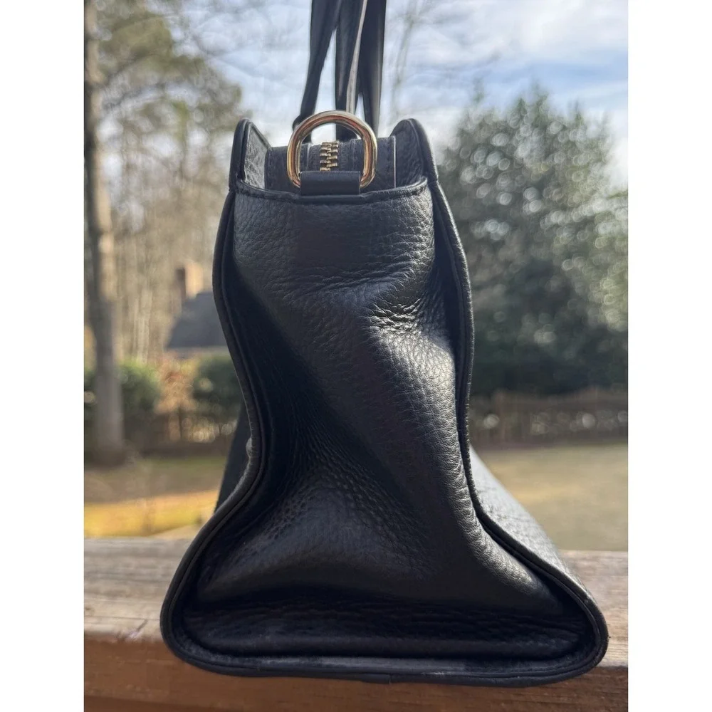 Kate Spade Chatham Lane Harlan Satchel Black Leather‎  & Suede Gold Hardware Bag